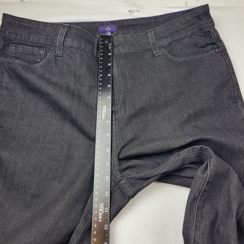 NYDJ Tummy Tuck Jeans Womens Size 16 Black Flare Bootcut Rhinestone Studded‎ - Picture 5 of 16